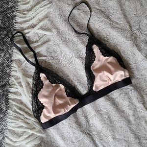 Pink Silk Lace Bralette